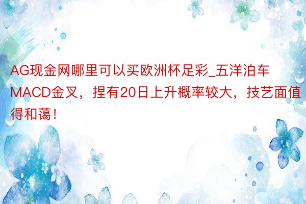 AG现金网哪里可以买欧洲杯足彩_五洋泊车MACD金叉，捏有20日上升概率较大，技艺面值得和蔼！