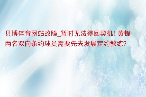 贝博体育网站故障_暂时无法得回契机! 黄蜂两名双向条约球员需要先去发展定约教练?